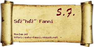 Sáhó Fanni névjegykártya